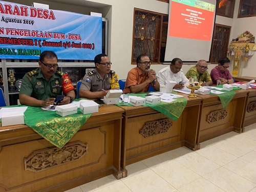 Musdes Penyampaian Laporan Keuangan BUMDesa Tegal Harum, Semester I Tahun 2019